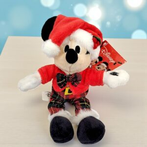 Pelúcia Mickey Mouse de Natal Xadrez Verde e Vermelho 15cm 1 unidade