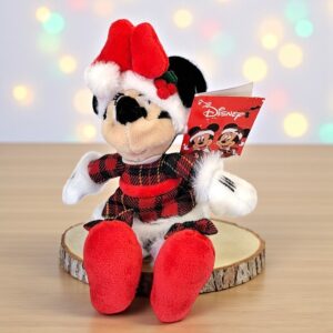 Pelúcia Minnie Mouse de Natal Xadrez Verde e Vermelha 15cm 1 unidade