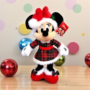Pelúcia Minnie Mouse de Natal Xadrez Verde e Vermelha 30cm 1 unidade