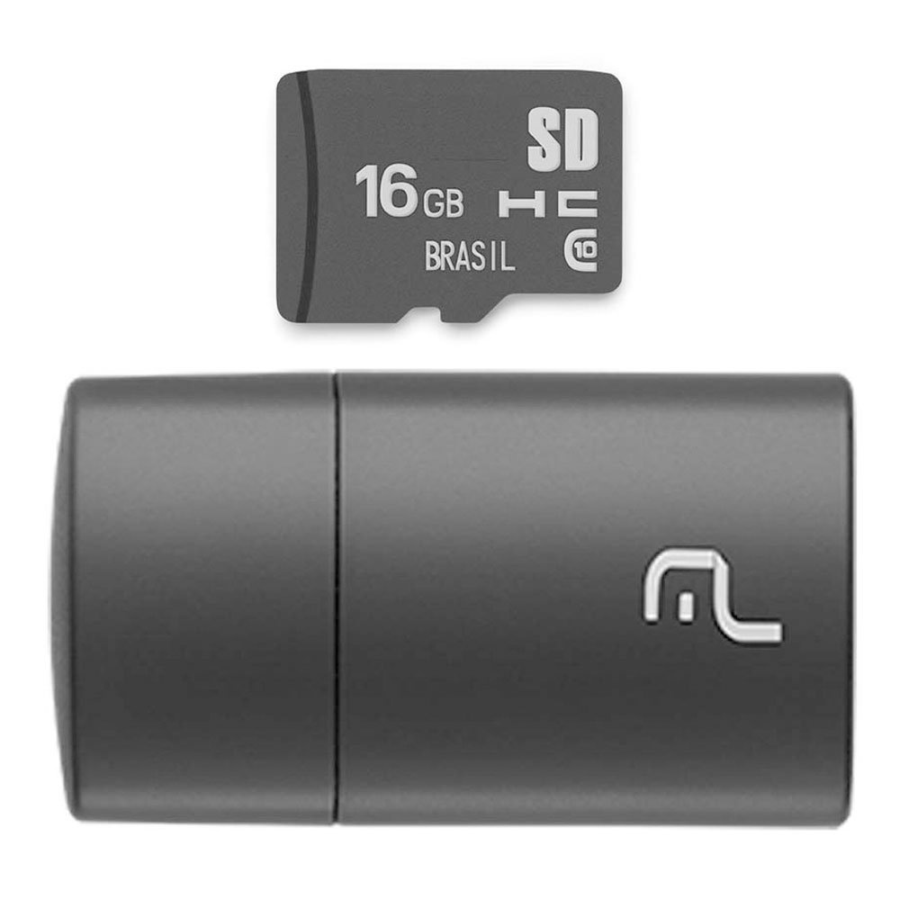 Pen Drive 2 em 1 Leitor USB Cartão de Memória Multilaser — Informática