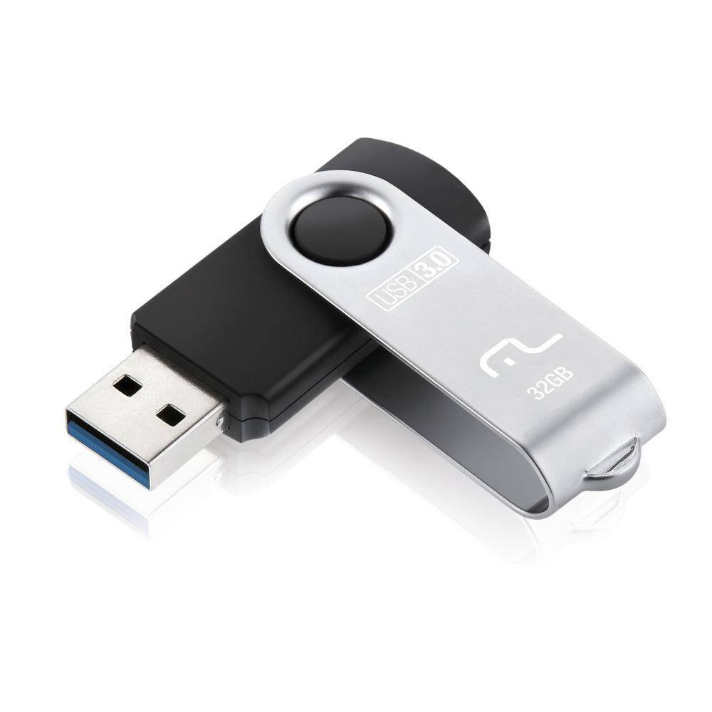Pendrive Multilaser Usb 3.0 Twist Preto 32gb Pd989 — Informática
