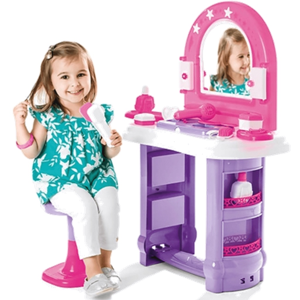 Penteadeira de Brinquedo Camarim Tateti Miss Glamour 14 peças — Games e Brinquedos