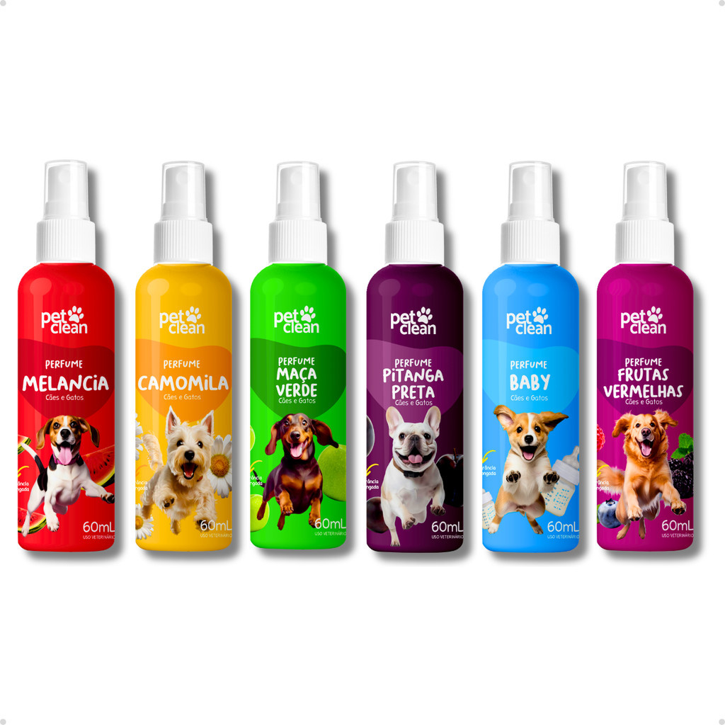 Perfume Colônia Pet Shop para Cachorro e Gato Linha Fragrâncias 60ml