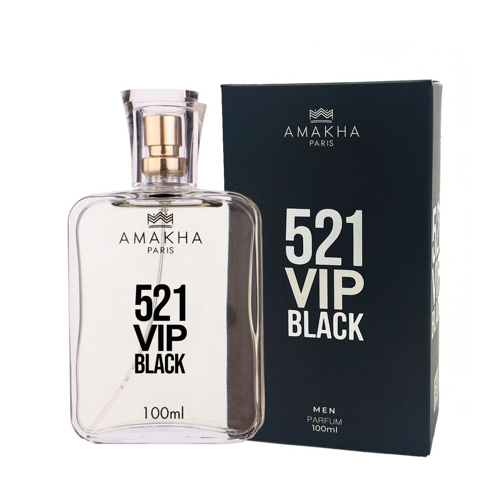 Perfume Masculino 521 Vip Black 100ml Amakha Paris Fougère Aromático