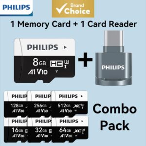 Philips Cartão de Memória, Cartão SD e Leitor de Cartão Combo Tipo-C
