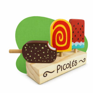 Picolé Brinquedo Madeira Infantil Pedagógico Montessori Faz de Conta