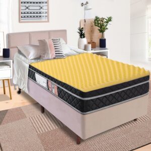 Pillow Top Solteiro Massageador Casca de Ovo Espuma 88x188x3,5cm BF