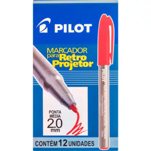 Pincel Retroprojetor 2mm Vermelho Pilot Caixa com 12
