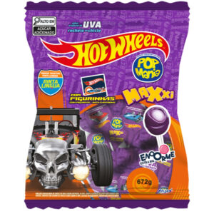 Pirulito Pop Mania Maxxi Hot Wheels Uva C 24 Unidades Riclan