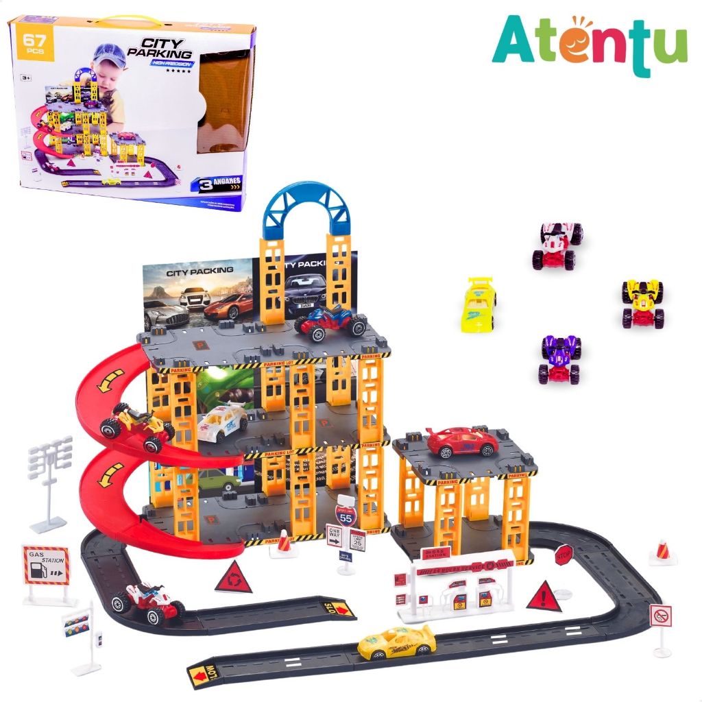 Pista de Carrinhos Bombeiros Brinquedo Infantil Corrida — Brinquedos