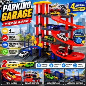 Pista De Carrinhos Brinquedo Infantil Posto De Gasolina Com Elevador