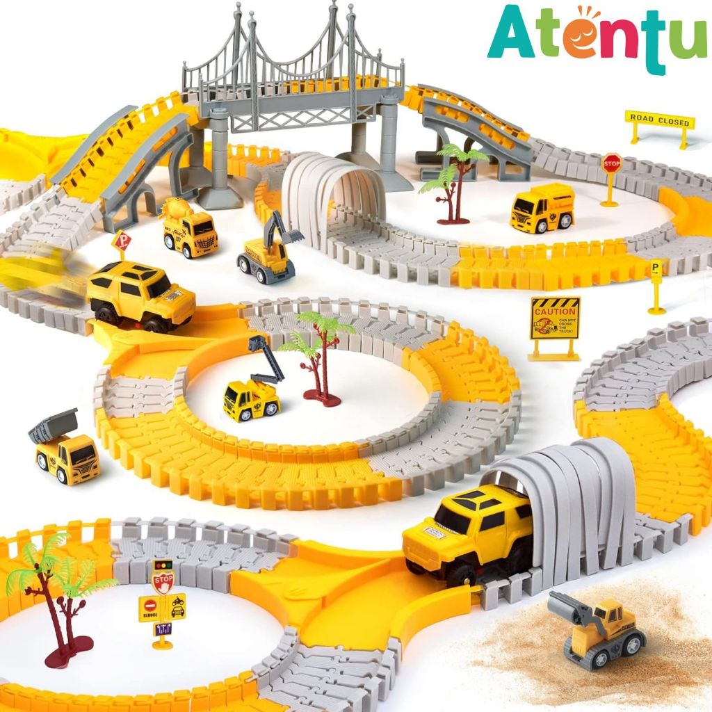 Pista de Carrinhos Construção com 98, 180 e 345 Peças Brinquedo