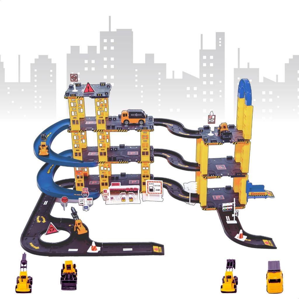 Pista de Carrinhos de Construção Brinquedo Infantil Corrida — Brinquedos