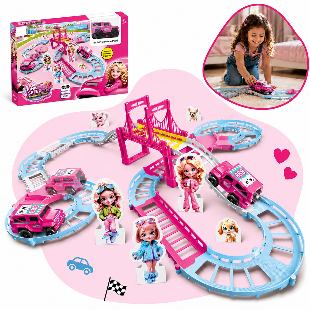 Pista De Carrinhos Infantil Com Rampas Elevador Garagem Brinquedo