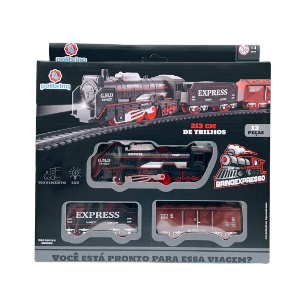 Pista de Trem de Brinquedo de Plástico Vintage Train Polibrinq