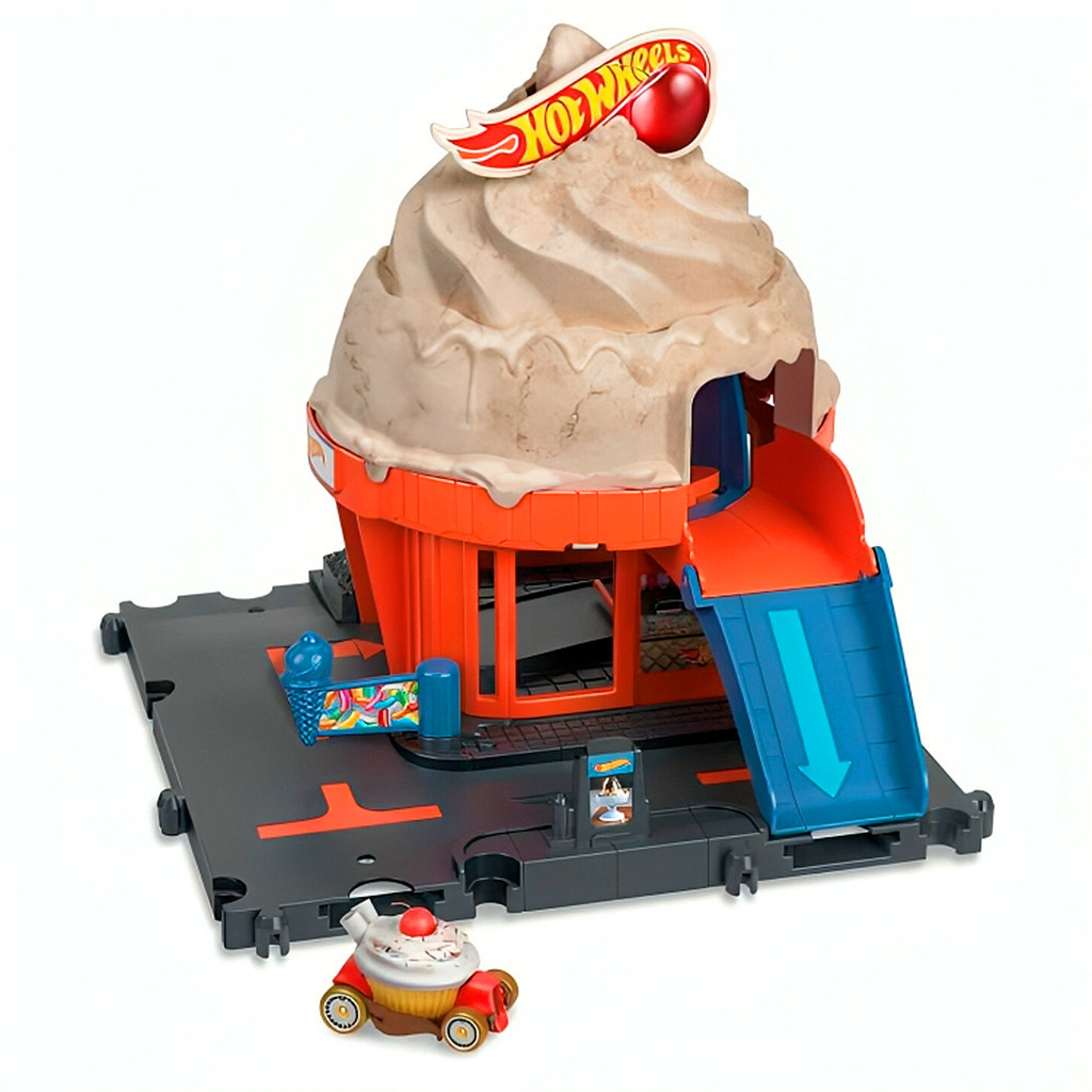 Pista Hot Wheels City Sorveteria Na Cidade Com Carrinho Mattel