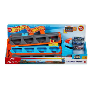 Pista Hot Wheels City Speedway Hauler Caminhão com Pista de Carrinhos