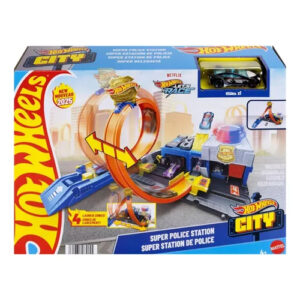 Pista Hot Wheels City Super Delegacia Polícia Mattel Jbm71