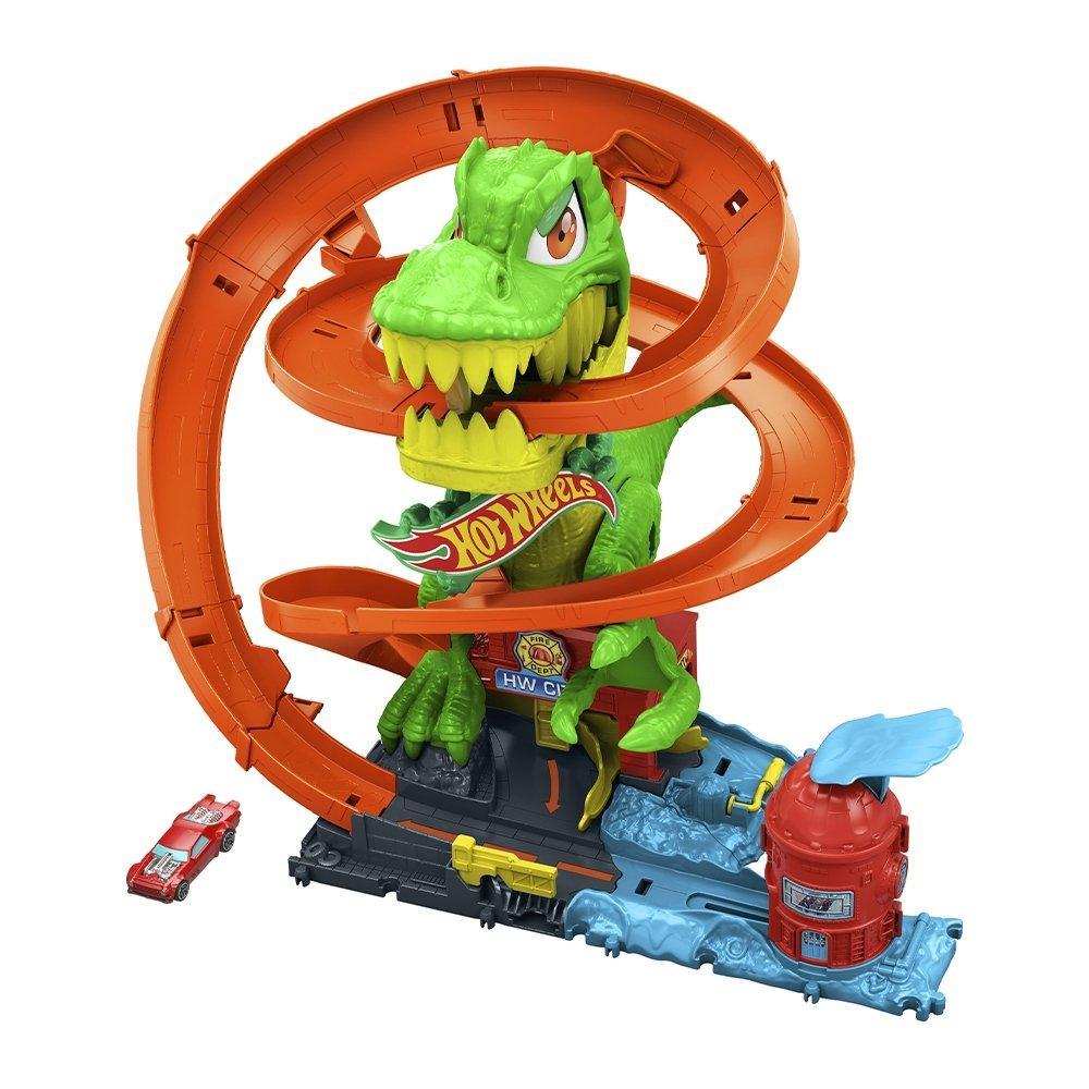 Pista Hot Wheels T-Rex X Quartel de Bombeiros — Brinquedos