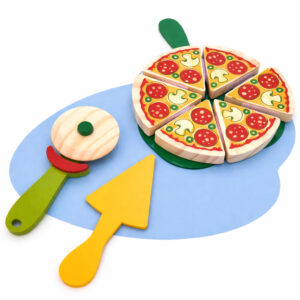 Pizza Brinquedo Madeira Infantil Pedagógico Montessori Faz de Conta