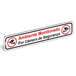 Placa de Sinalização Ambiente Monitorado por Câmera de Segurança Kit