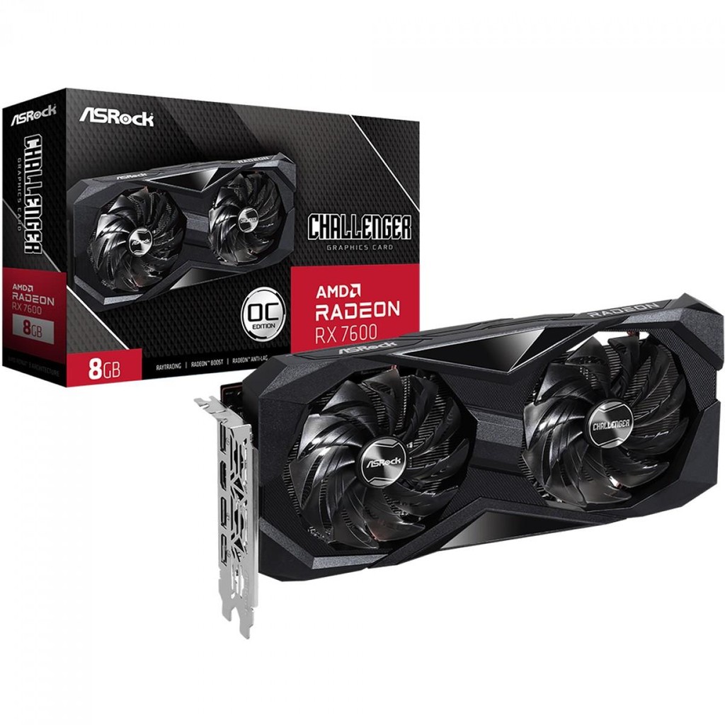 Placa de Vídeo AsRock Amd Radeon RX 7600 Challenger OC, 8GB, GDDR6