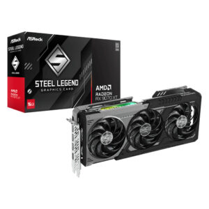 Placa de Vídeo AsRock RX 9070 XT Steel Legend Dark 16GB GDDR6 256bits