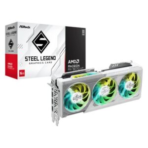 Placa de Vídeo AsRock RX 9070 XT Steel Legend White 16GB GDDR6 256bits