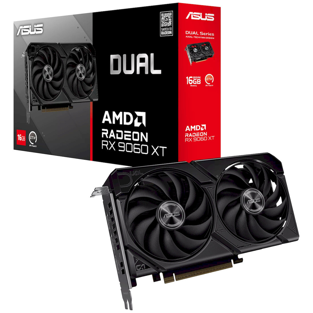 Placa de Vídeo Asus Dual RX 9060 XT, 16GB, GDDR6, 128-bit