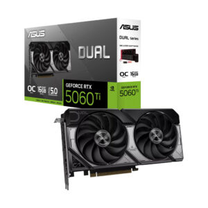 Placa de Vídeo Asus GeForce Rtx 5060 Ti OC Dual 16GB, GDDR7, 128-bit
