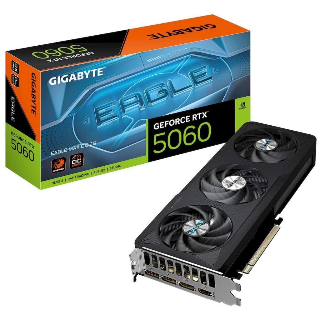 Placa de Vídeo Gigabyte GeForce Rtx 5060 Eagle Max OC, 8GB, GDDR7