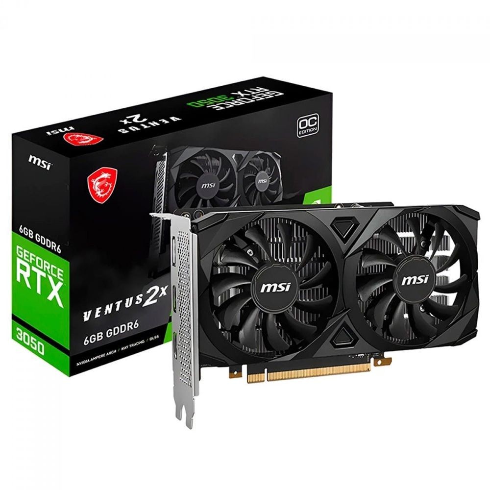 Placa de Vídeo Msi GeForce Rtx 3050 Ventus 2X OC, 6GB, GDDR6, 96 bits
