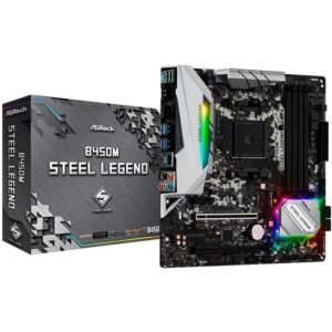 Placa Mãe AsRock B450M Steel Legend AM4 mATX DDR4