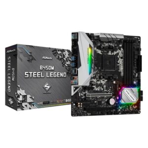 Placa Mãe ASRock B450M Steel Legend, Chipset B450, Amd AM4, mATX, DDR4