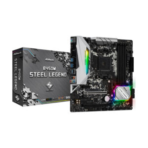 Placa Mãe ASRock B450M Steel Legend, DDR4, Socket Amd AM4, mATX