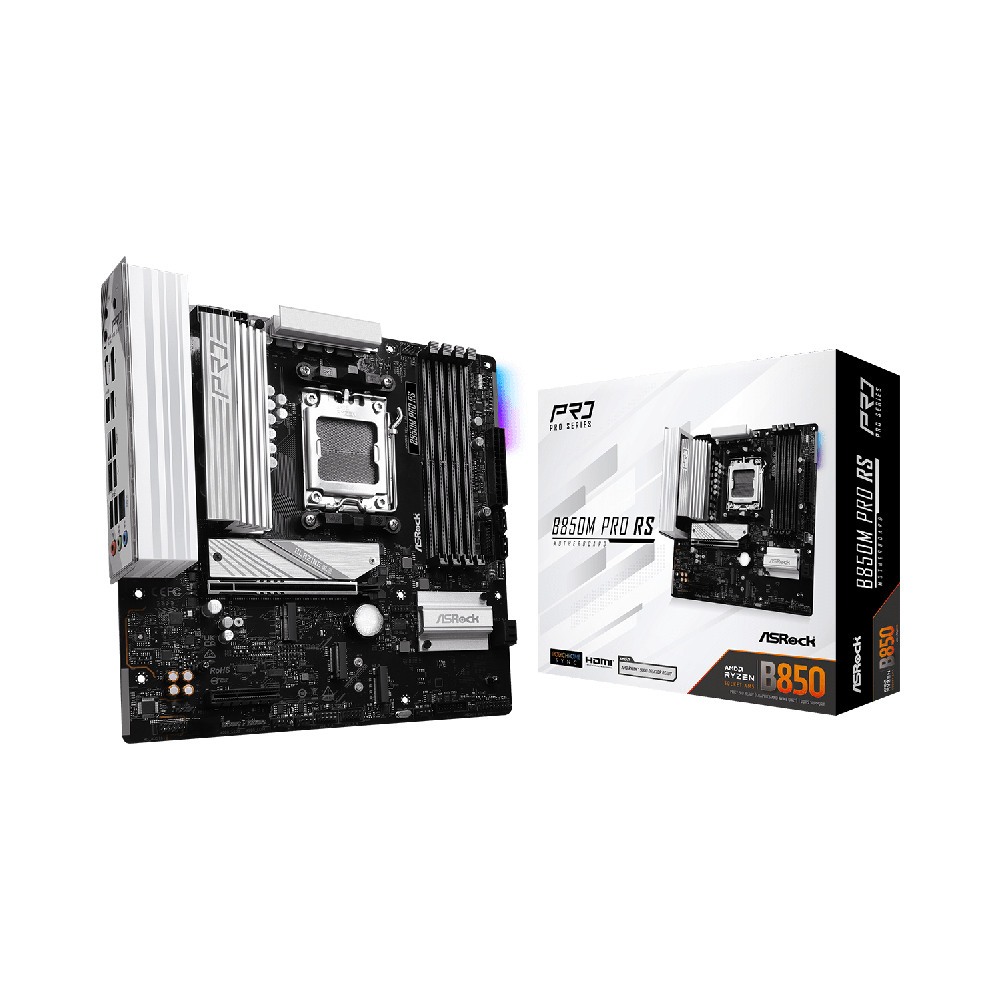 Placa Mãe Asrock B850M Pro RS AM5 4xDDR5 Chipset mATX