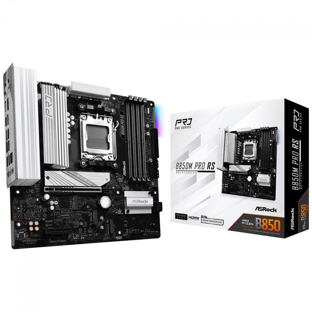 Placa Mãe ASRock B850M Pro RS, Chipset B850, Amd AM5, mATX, DDR5 — Informática