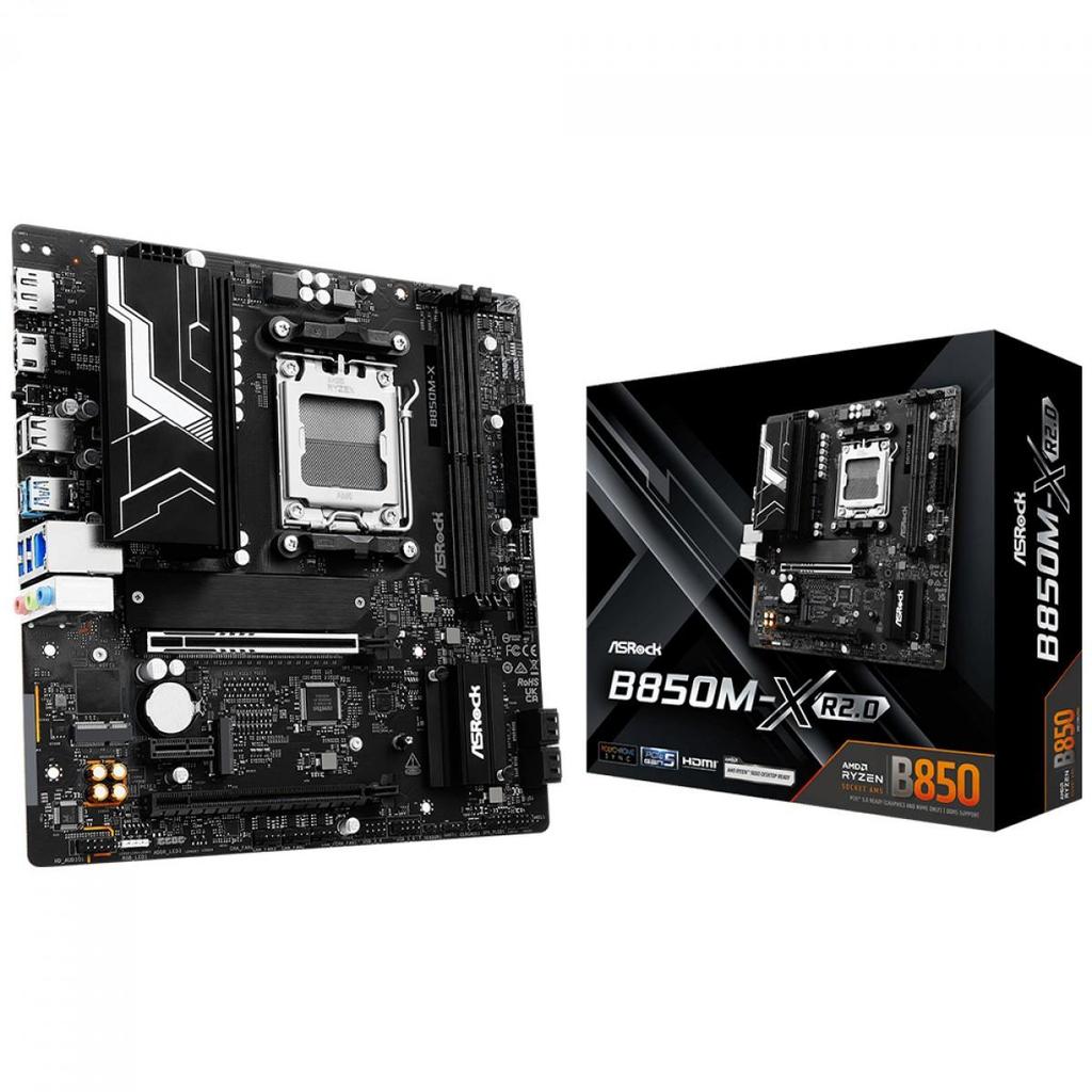 Placa Mãe ASRock R2.0, Chipset B850, Amd AM5, mATX, DDR5