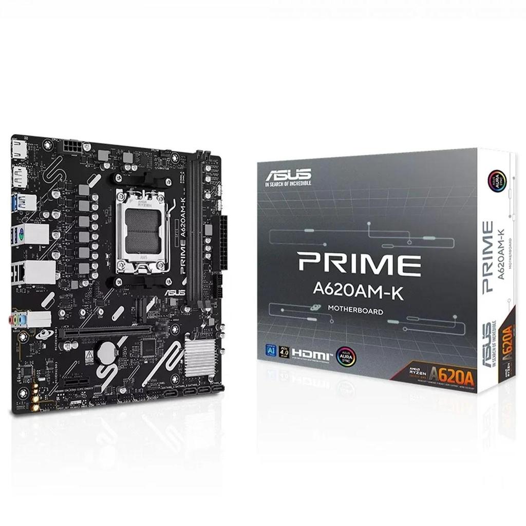 Placa Mãe Asus Prime A620AM-K, Chipset A620A, Amd AM5, Matx, DDR5 — Informática