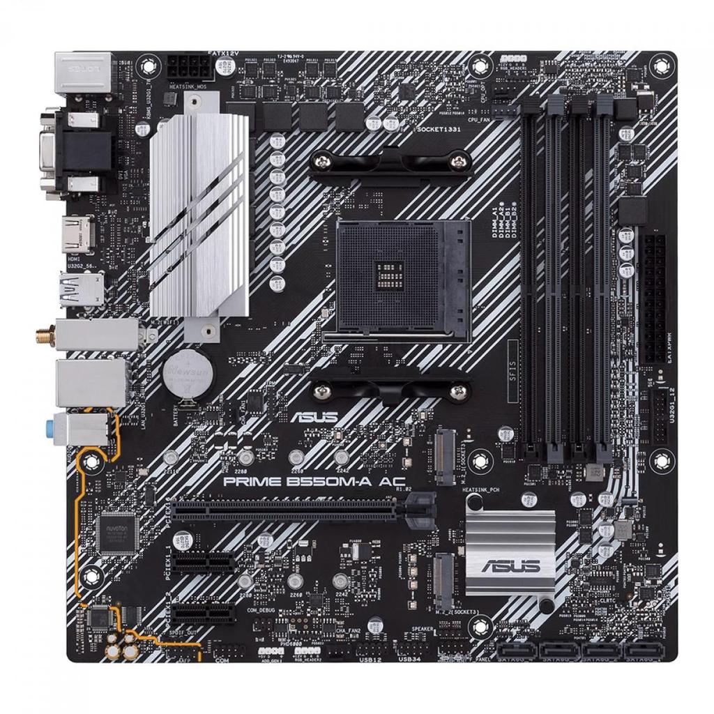 Placa Mãe Asus Prime AC, Chipset B550, Amd AM4, mATX, DDR4