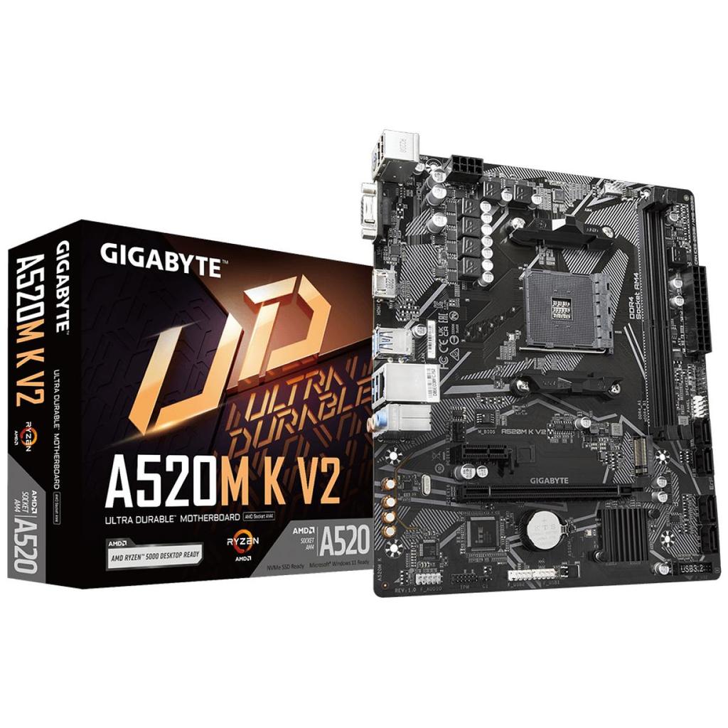 Placa Mãe Gigabyte A520M K V2, Chipset A520, Amd AM4, Matx, DDR4 — Informática