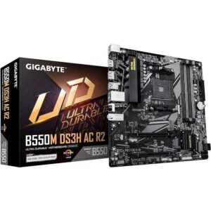 Placa Mãe Gigabyte B550M DS3H AC R2 Wi-Fi AM4 4xDDR4 Chipset Amd mATX — Informática