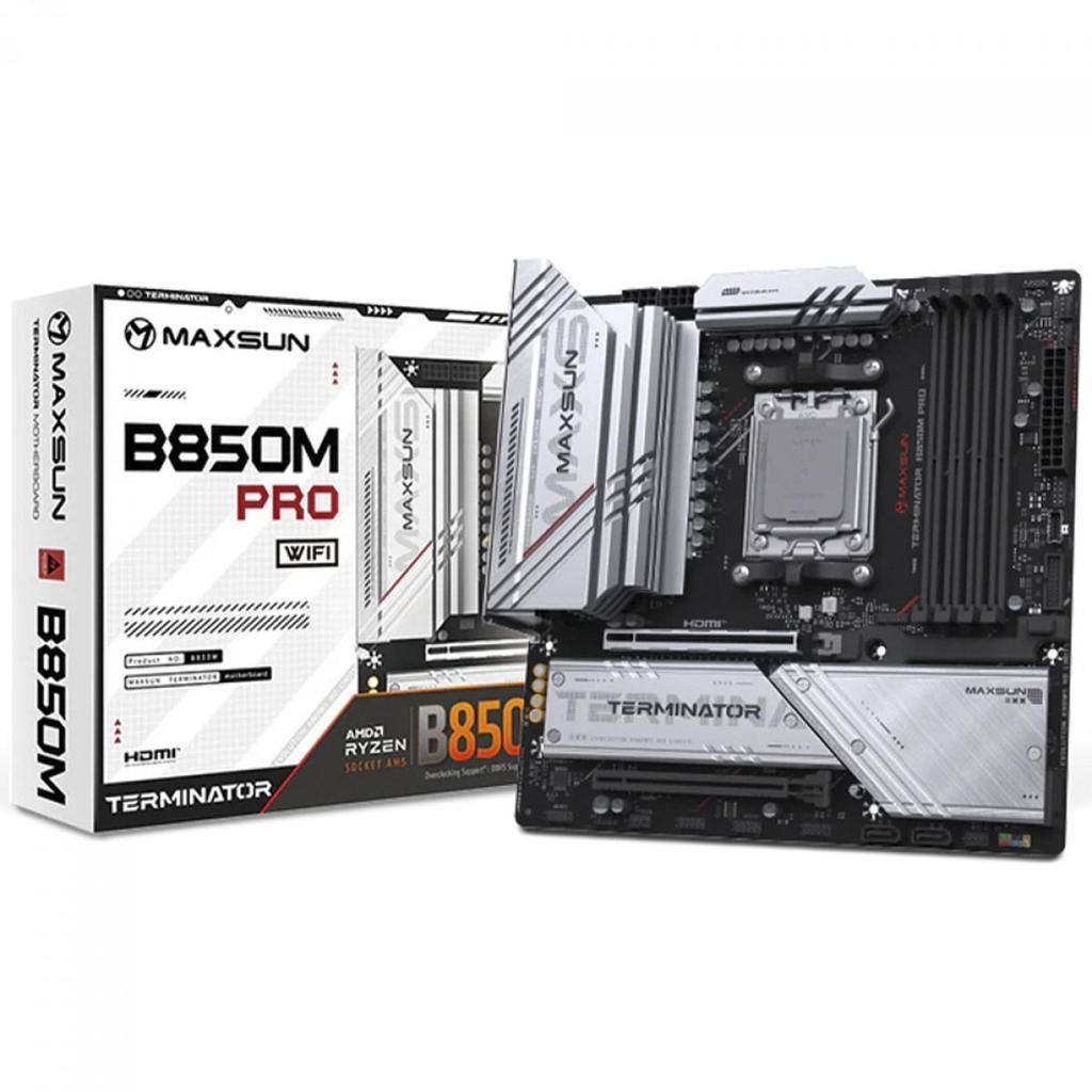 Placa Mãe Maxsun Terminator B850M Pro WiFi, Chipset B850, Amd AM5