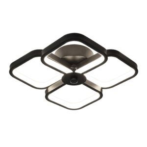 Plafon LED Moderno Lustre Luminária Sobrepor Teto Quarto Sala Preto