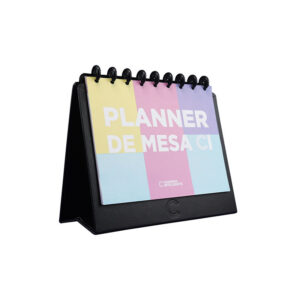 Planner de mesa médio My Frame Black com 13 folhas Caderno Inteligente