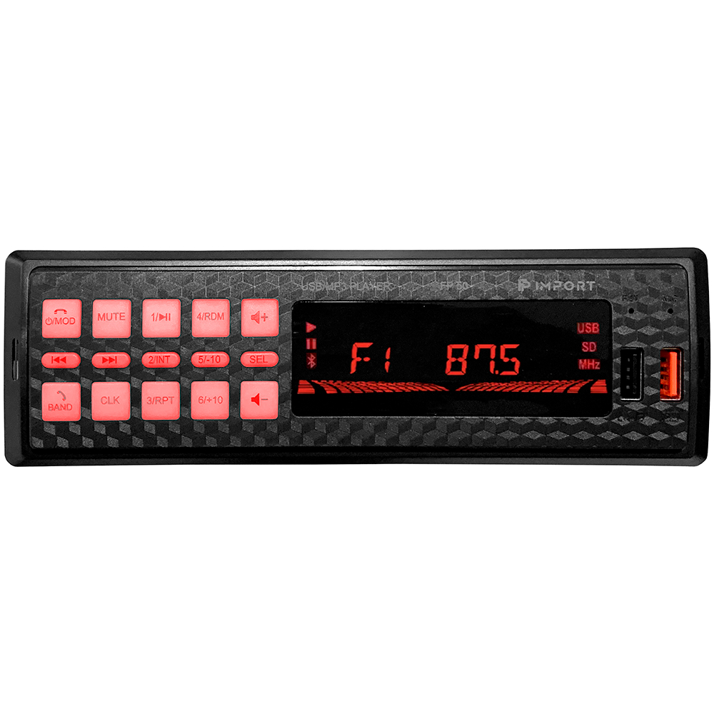 Player Mp3 Som Carro Automotivo Bluetooth 2 Usb Carrega Celular — Informática
