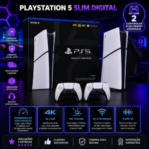 Playstation 5 Slim Digital 825gb Branco Novo Cfi-2114 2 Controles — Games