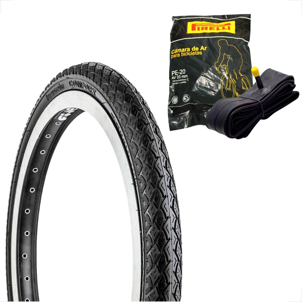 Pneu Levorin Comfort Balão Aro 20 x 1.75 Camara Pirelli Bico Grosso — Brinquedos