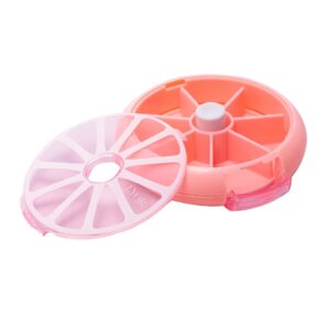 Porta Comprimidos Giratório de Plástico Rosa 9cm Lyor Organizador de