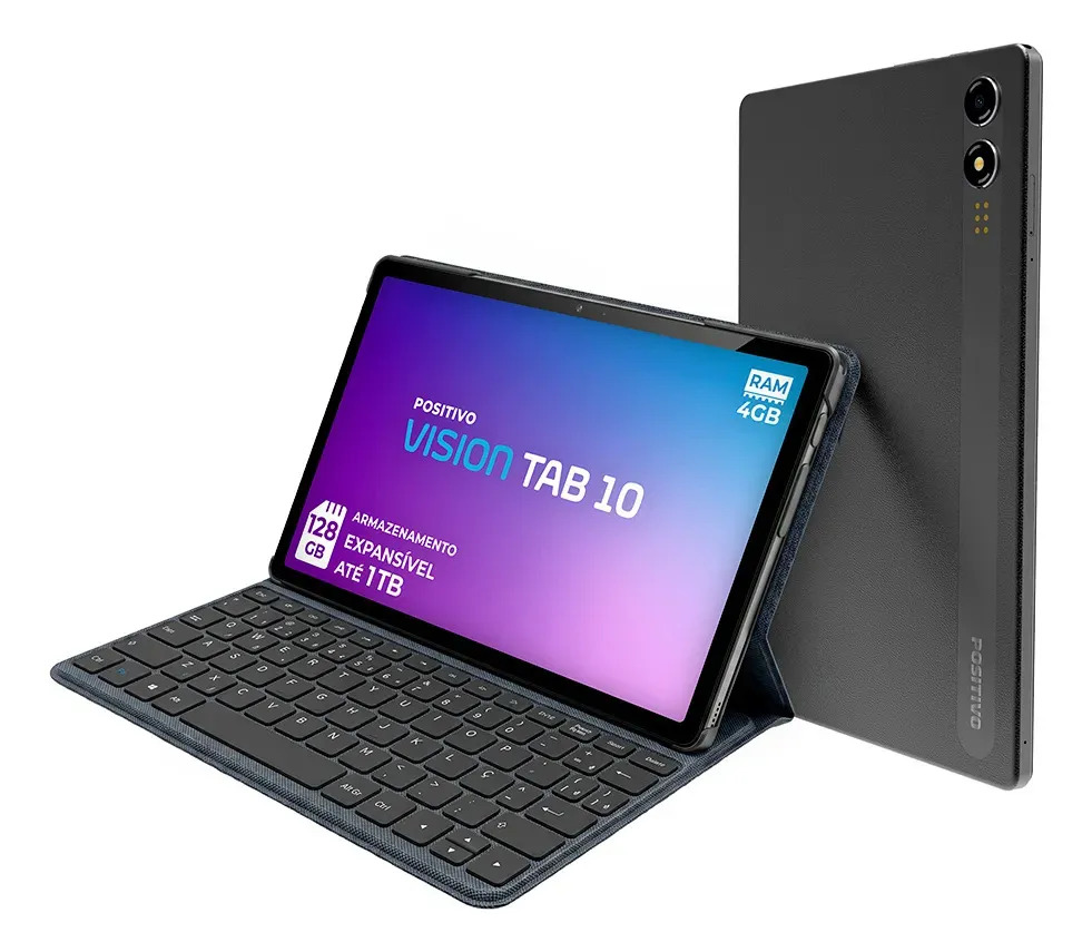 Positivo Vision TAB10 4GB RAM 128GB SSD com Capa Teclado Octa-Core 5 — Informática
